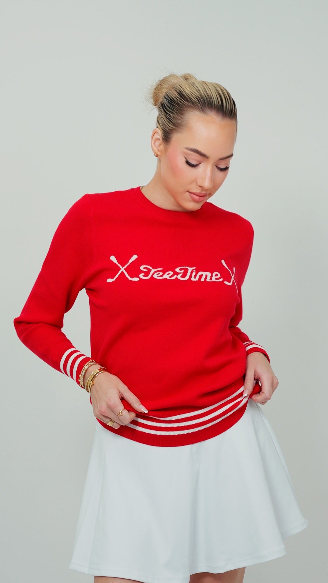 Tee Time Sweater- Red