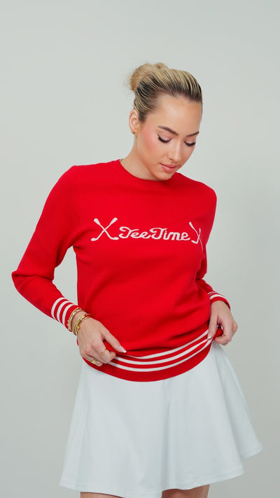 Tee Time Sweater- Red