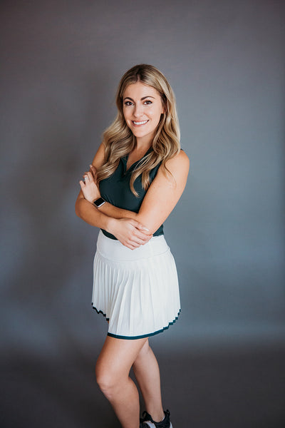 The Details Skirt- Dark Green Edging