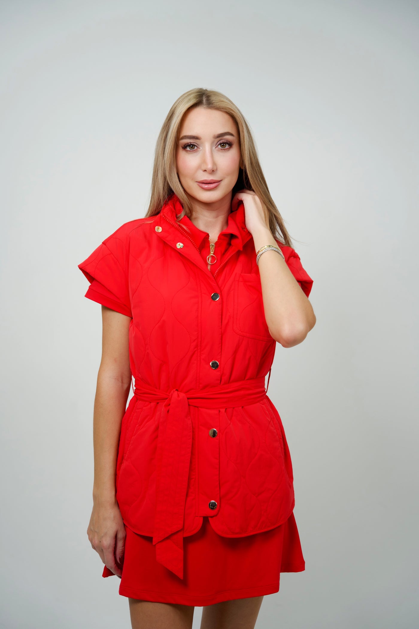 Cap Sleeve Quilted Vest