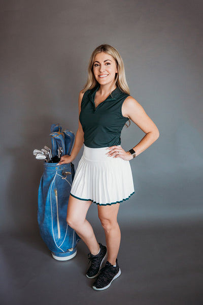 The Details Skirt- Dark Green Edging