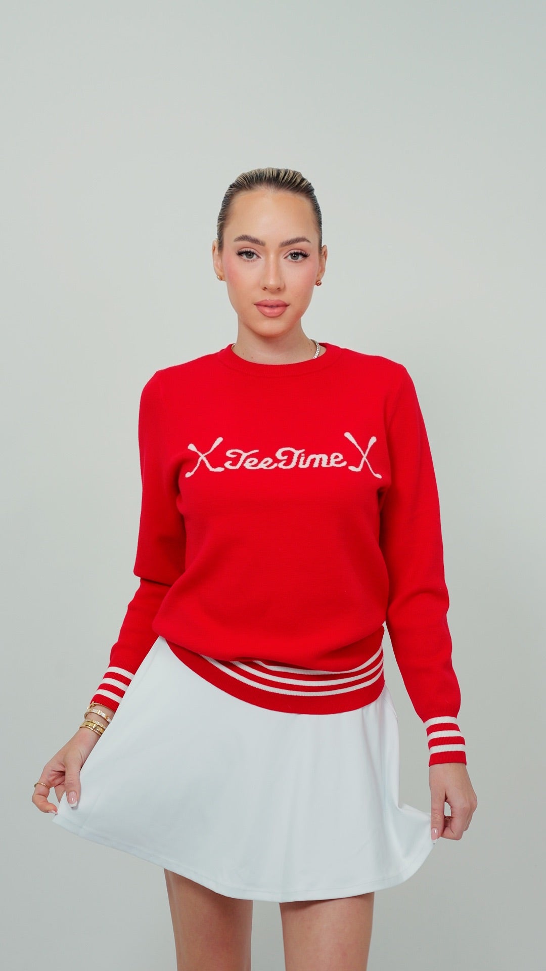 Tee Time Sweater- Red