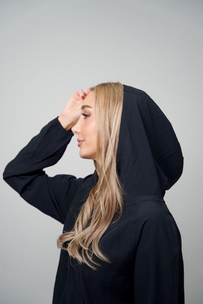 Half Zip Windbreaker- Black