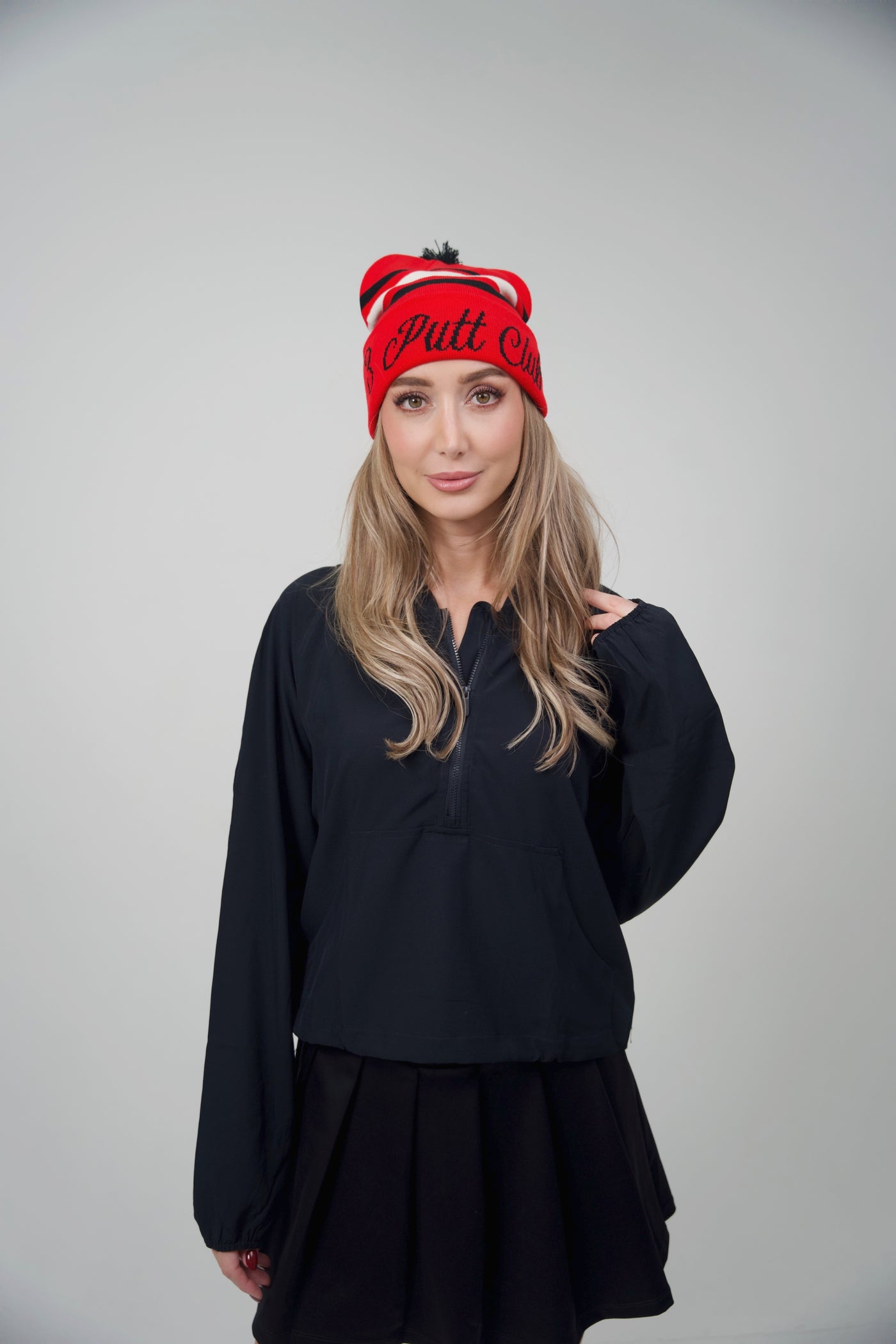 Half Zip Windbreaker- Black