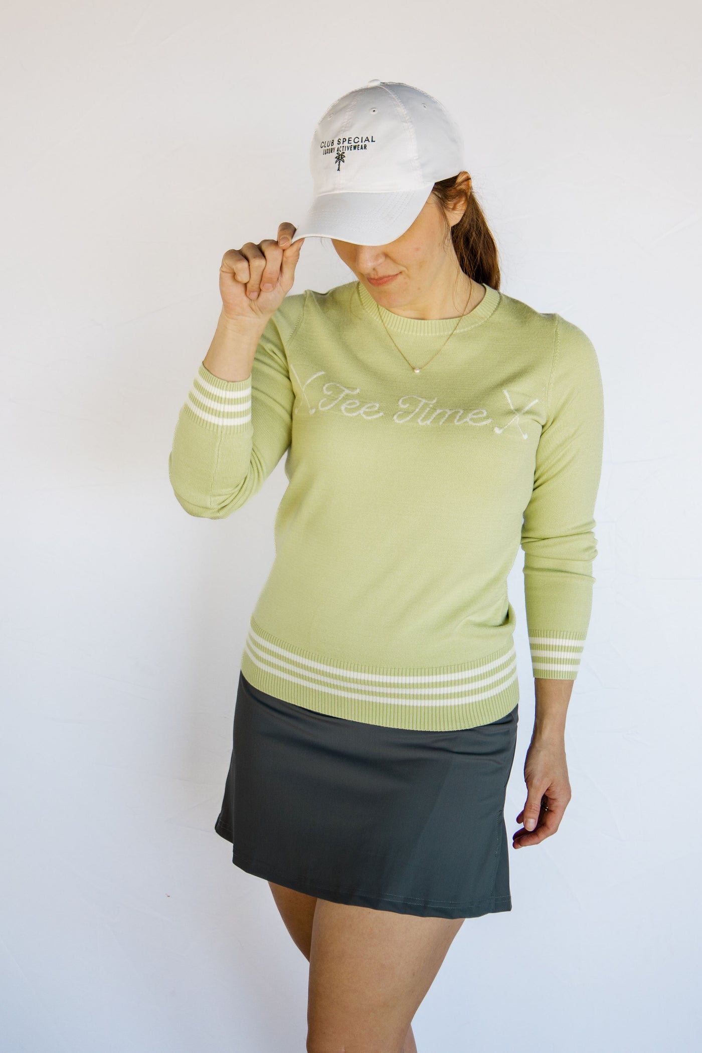 "Tee Time" Sweater- light green